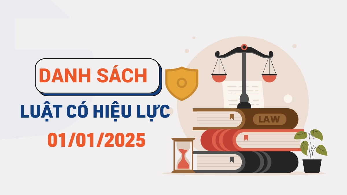 Nhiều luật có hiệu lực từ ngày 1/1/2025